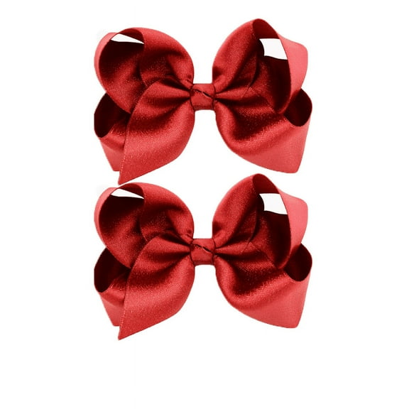 RAGUPEL 2 Pcs Big Bows for Girls,Comfortable Fit Hair Bows for Girls,Fashionable Style Firm Grip Bow Hair Clips,Rose Red