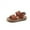Brown, variant on Cethrio Kids Girls Sandals, Low Heel Open Toe Princess Birthday Summer Shoes White Size 12 T