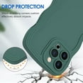 thumbnail image 3 of Case for iPhone 14 Pro Case Wave, Curly Frame Design for Women Girls, Cute Wavy Solid Color Aesthetic Phone Case Soft Flexible TPU Shockproof Full-Body Protective Case Cover 6.1" Midnight Green, 3 of 12