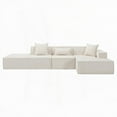 thumbnail image 4 of Modern Minimalist Terrycloth Fabric L-shaped Sofa 129.5*58*26.5 for Living Room, 4 of 13