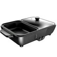 thumbnail image 1 of Barbecue Électrique 2-en-1 Antiadhésif pour l'Intérieur, Marmite Chaude et Poêle à Frire, Gril BBQ Électrique Portable pour Réunions Familiales à l'Intérieur (US),D, 1 of 7