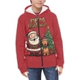 thumbnail image 3 of chaqlin Merry Christmas Hoodies for Girls Boys Santa Claus Zip Up Hoodie Kids Long Sleeve Hooded Sweatshirts Lightweight Loose Sports Jackets with Pocket, 3 of 7