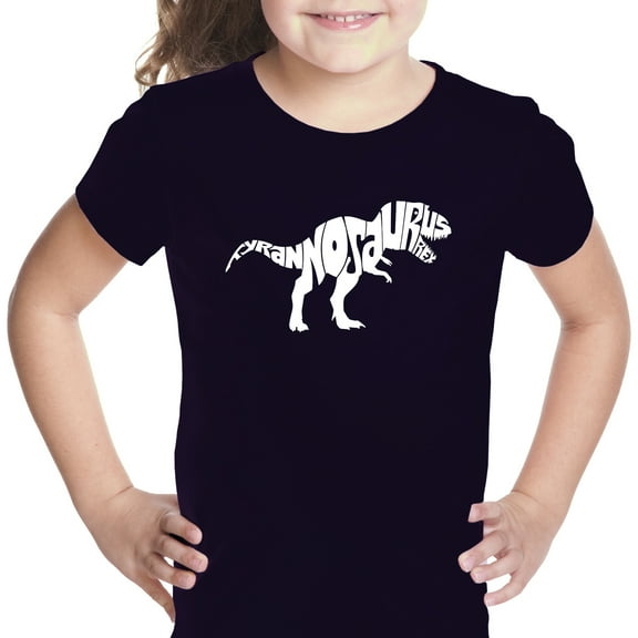 LA Pop Art Girl's Word Art T-shirt - TYRANNOSAURUS REX