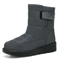 thumbnail image 4 of High Top Snow Boots for Women Waterproof Platform Mid Calf Booties Casual Winter Thickened Warm Furry Lined Dress Boots Gray Size 9.5, 4 of 5