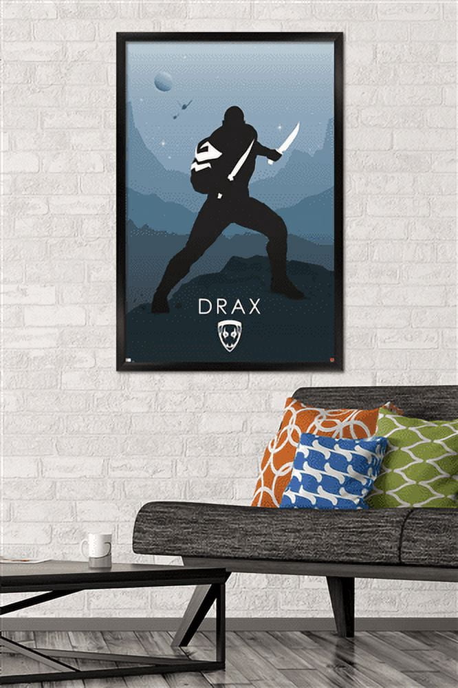 Marvel Heroic Silhouette - Drax Wall Poster, 22.375" x 34", Framed