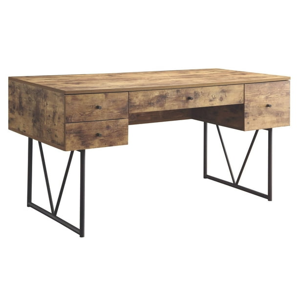 Analiese 4 Drawer Writing Desk Antique Nutmeg Walmart Com