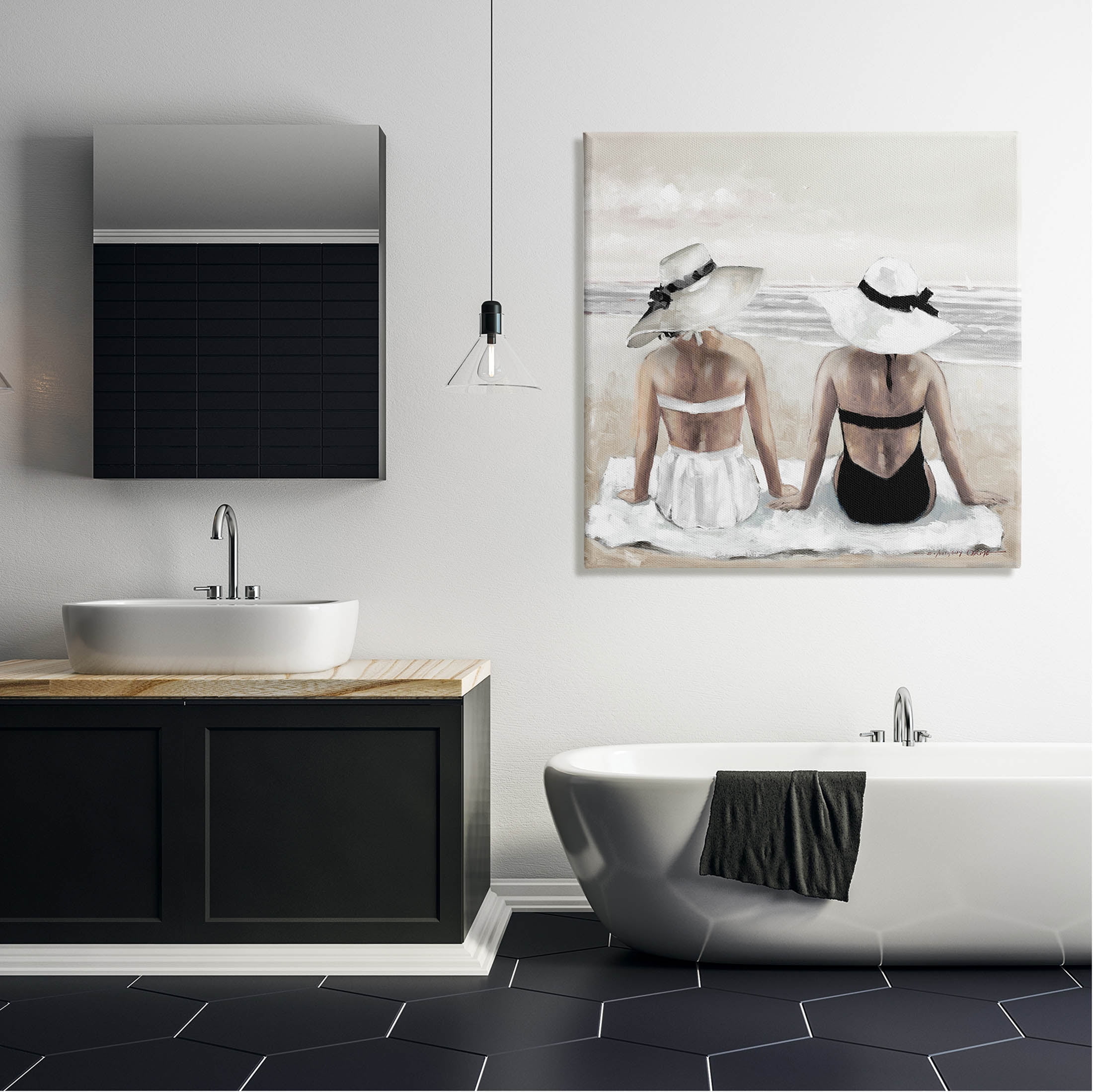 Stupell Industries Beach Friends Ocean Shore Painting Gallery Wrapped Canvas Print Wall Art, Design by E. Anthony Orme