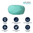 thumbnail image 2 of Flash Furniture Duncan Oversized Solid Mint Green Refillable Bean Bag Chair for All Ages, 2 of 14