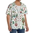 thumbnail image 4 of Easygdp Frog and Forest Plants Men's Casual Short-sleeved Shirt with Pocket and Button Suitable for Beach Vacation Leisure - Small, 4 of 7