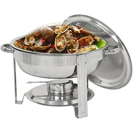 

Full Size Round Chafing Dish 5 Quart Capacity Stainless Steel Chafer Dish With Fuel Holder Dinner Serving Buffet Warmer Set