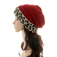 thumbnail image 3 of ICHUANYI Knit Beanie Hats for Women Leopard Lined Ski Skull Cap Slouchy Winter Hat, 3 of 4