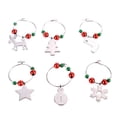 thumbnail image 1 of Anillo de decoración de copa de vino familiar de Navidad, colgante de decoración de copa de brindis de Navidad, anillo de copa de vino, llavero colgante, 1 of 6