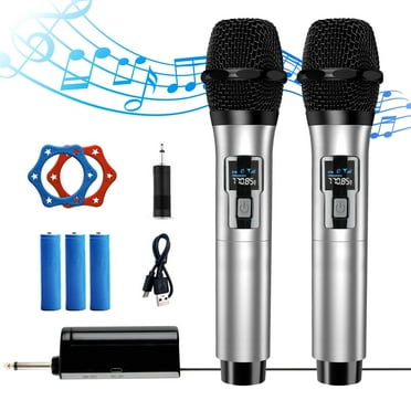 MDHAND 2 Wireless Microphone with Rechargeable Receiver for Sing, Wedding, Church, Meeting