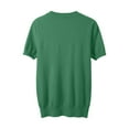 thumbnail image 4 of Arlun Women's Short Sleeve V-Neck Sweaters Casual Lightweight Solid Color Knit Sweater Soft Comfortable Base Layer Pullover Tops Green3 M, 4 of 5