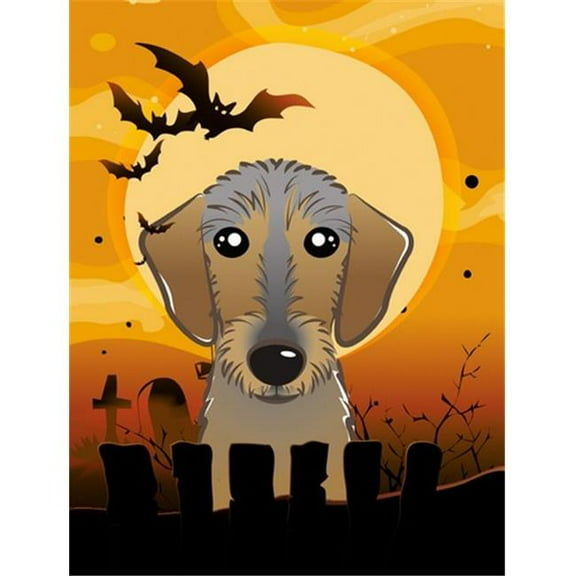 Caroline's Treasures BB1791CHF Halloween Wirehaired Dachshund Flag Canvas House Size , Large, multicolor