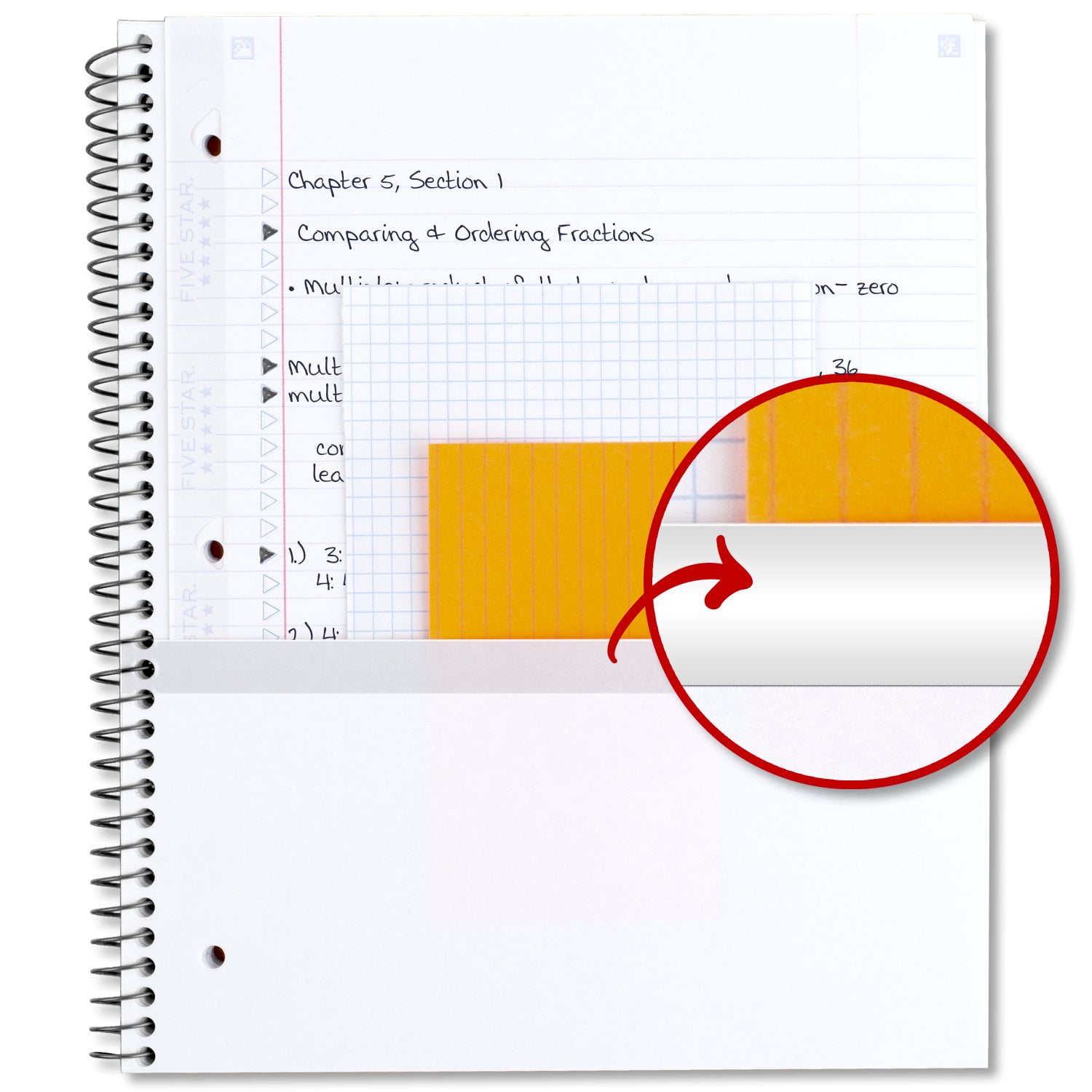 Five Star Flowers Notebook Plus Study App, 1 Subject, College Ruled, 8.5" x 11"