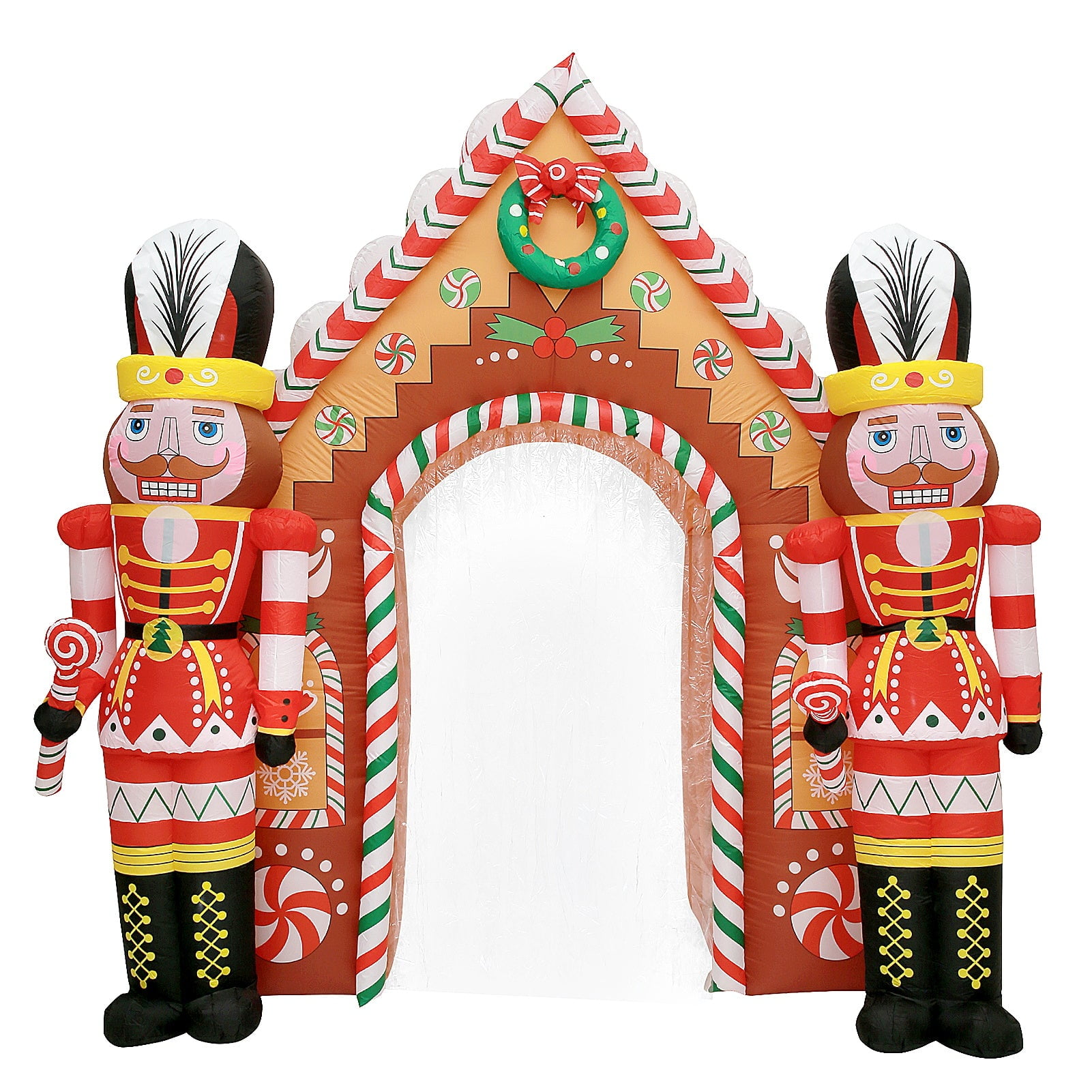 WBHome 10 Ft Christmas Inflatable Gingerbread Candy House with