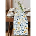 thumbnail image 2 of Table Runner Dresser Scarf 14 x 72 Inch Watercolor Blue and Yellow Flower Leaves Spring Plant Table Runners Non-Slip Heat Kitchen Dining Table Decor for Indoor Outdoor Home Party Decoration, 2 of 7