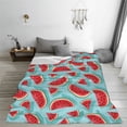 thumbnail image 5 of Honeii Watermelon Print Fleece Blanket - Throw Blanket for Bed, Sofa, Couch, Camping, and Travel , Microplush Ultra Soft Warm Blanket-50"x40", 5 of 7
