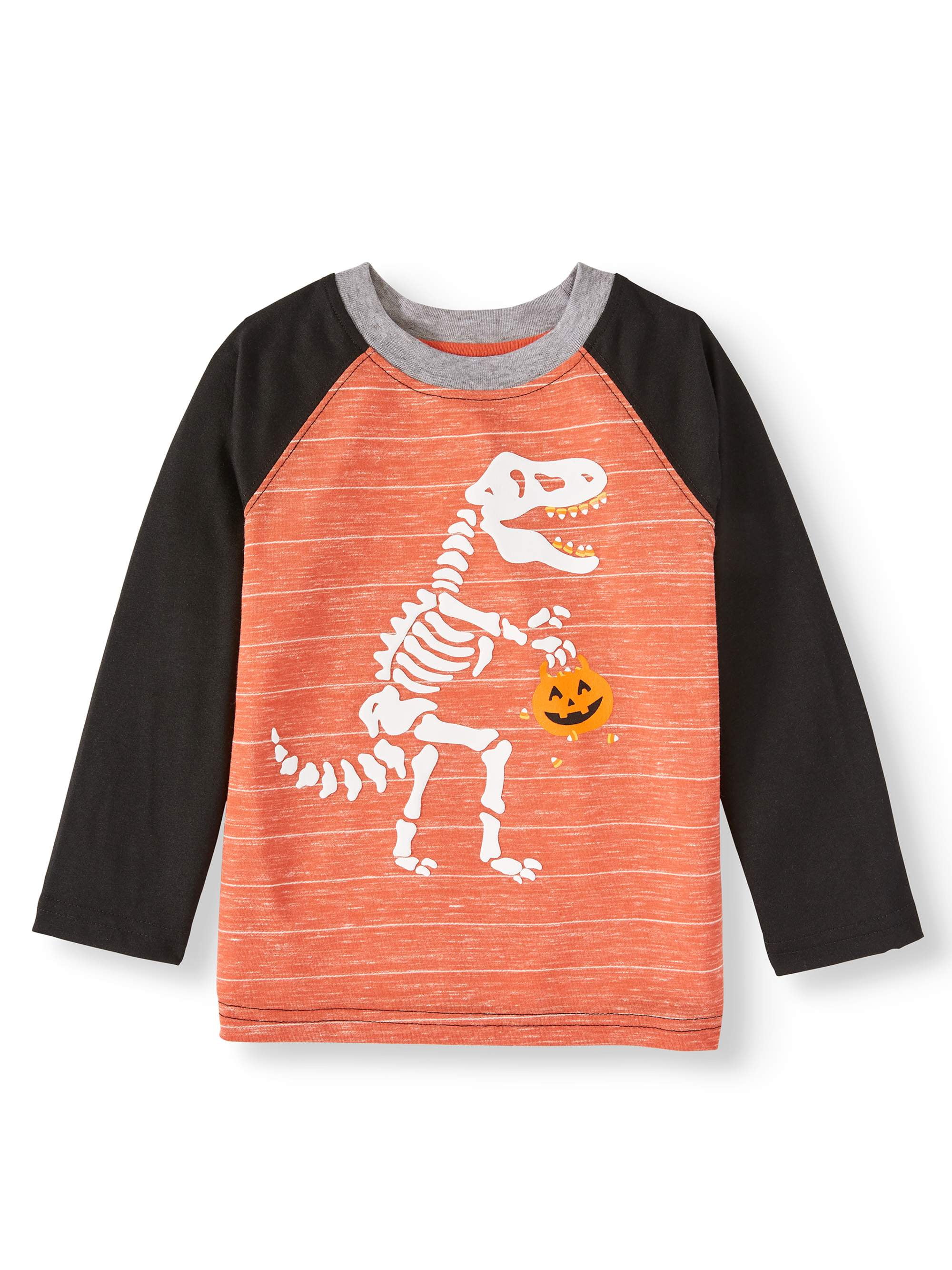 Halloween Super Soft Long Sleeve Graphic Tees(Toddler Boys 