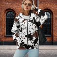 thumbnail image 3 of Yuyamidu Zip Up Sweatshirt Women Clothing Cow Print Hoodie Comfy Jacket Oversized Hoodies for Women Trendy Plus Size Oversized Sweatshirt with Pockets S, 3 of 8