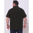 thumbnail image 3 of DARING DIVA Men's Big and Tall Business Dress Shirt with Chest Pocket 4XL Black, 3 of 7