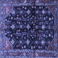 thumbnail image 1 of Ahgly Company Machine Washable Indoor Square Persian Blue Traditional Area Rugs, 5' Square, 1 of 4