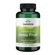 Angle View: Swanson Full Spectrum Amla Fruit (Indian Gooseberry) 500 mg 120 Capsules
