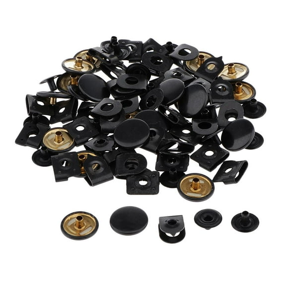 20pcs Round Artificial Leather Button for Variety of Sewing Crochet Knitting Black