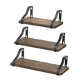 thumbnail image 4 of HEMOTON HOMEMAXS 3 Tiers Wall Shelves Floating Shelves Wall Mounted Storage Shelves for Bedroom Living Room Bathroom Kitchen Office (Rustic Brown), 4 of 8