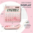 thumbnail image 3 of CATIGA Mechanical Switch Calculator with Dual Power, 12-Digit Aesthetic and Cute Desktop Calculator with Big Button, for Home, School and Office Use, SD-1299 (Blush Pink), 3 of 7