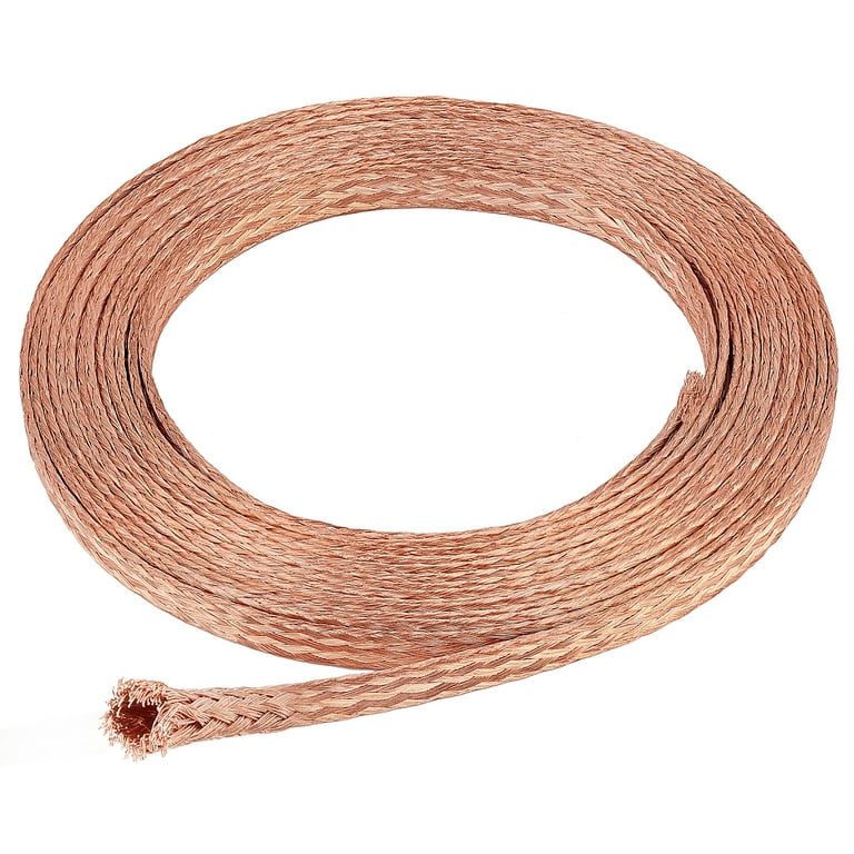 4mx9mm Flat Copper Braided Ground Strap Wire Braided Pure Copper Wire for  Grounding and Reducing Noise 1mm Thick