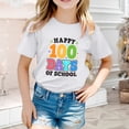 thumbnail image 4 of WMQPNNS Boys Girls 100 Days of School Shirt Girls Shirts Size 7 Summer Casual Short Sleeve Tops Classic Crewneck Graphic Tees Kids Outfits(Size 12-13 Years,White), 4 of 4