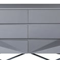 thumbnail image 3 of Benjara Wooden Dresser with 6 Drawers and V Shaped Metal Legs, Gray, 3 of 3