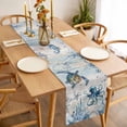 thumbnail image 3 of Blue Coastal Table Runner - 60 Inch Long, Kitchen Dining Table Runner Dresser Scarves, Sea Turtle Octopus Coral Beach Nautical Farmhouse Decor for Coffee Tables Wedding Party Banquet, 3 of 8