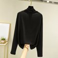 thumbnail image 2 of Uuszgmr Thermal Underwear For Women Women Casual Turtleneck Solid Color Tight Warm Fit Long Sleeve Bottoming Shirt Top Trendy And Elegant, 2 of 4