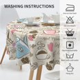 thumbnail image 5 of Coffee Love Tea Cup Polka Dot Retro Round Tablecloth Waterproof Wipeable Tablecloth Cover Home Restaurant Kitchen Picnic Party Decoration 60 Inch Circular Tablecloth for 20-47 Inch, 5 of 6