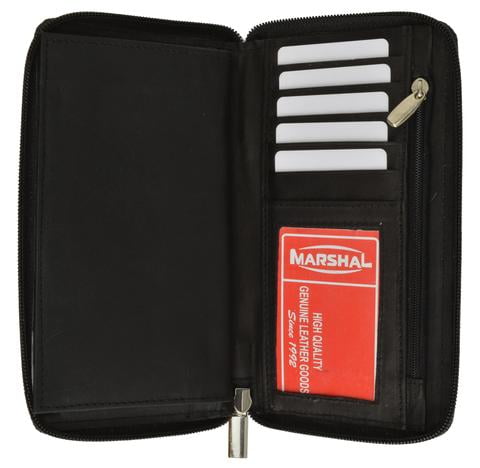 Genuine leather ziparound multi credit card ID checkbook cover wallet 253 CF - www.neverfullmm.com