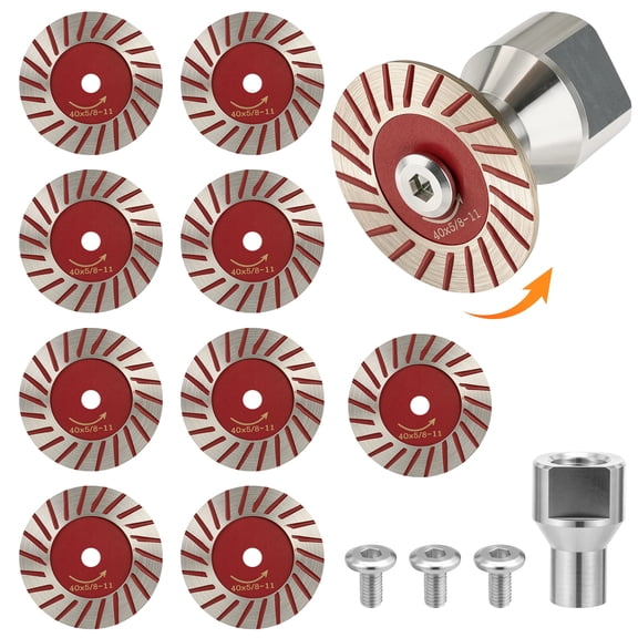 12 Pcs1.57" Mini Diamond Saw Blade Set with 5/8-11 Shank, 40mm Wave Cutting Discs for Angle Grinder, Small Diamond Wheels for Granite, Marble, Tile and Glass Carving, Precise Chip-Free Cutting
