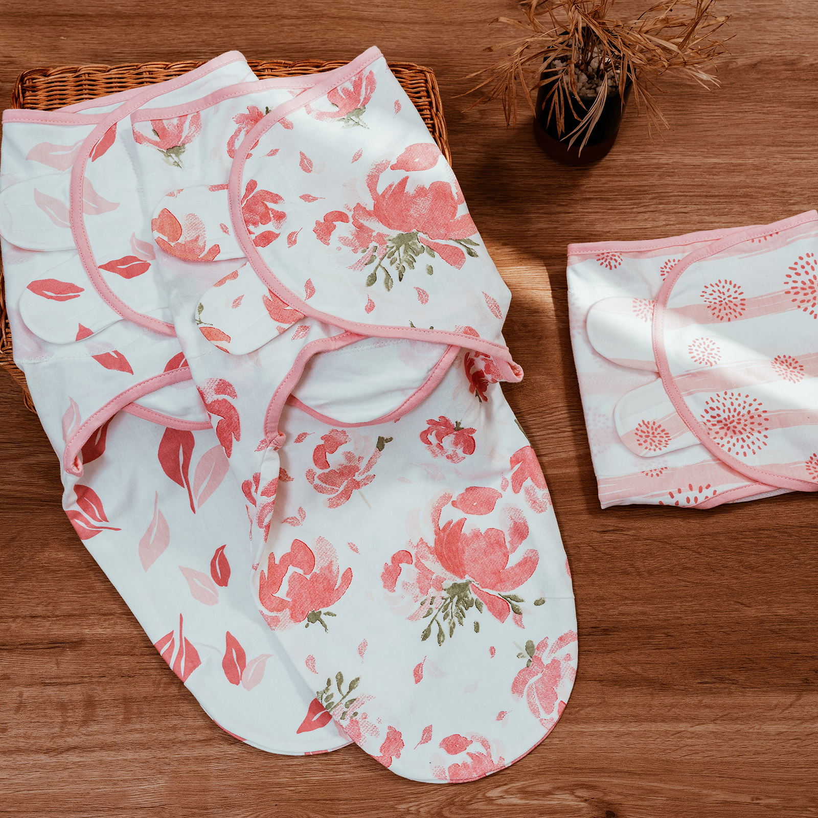 Gllquen Baby Swaddle Blankets, 3-Pack, Pink Flower photo 6