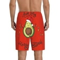 thumbnail image 4 of Lsque Avocado Merry Christmas Mens Sleep Pajama Shorts,Short Pajama Pants, Cotton Ultra-Soft Knit-3X-Large, 4 of 9