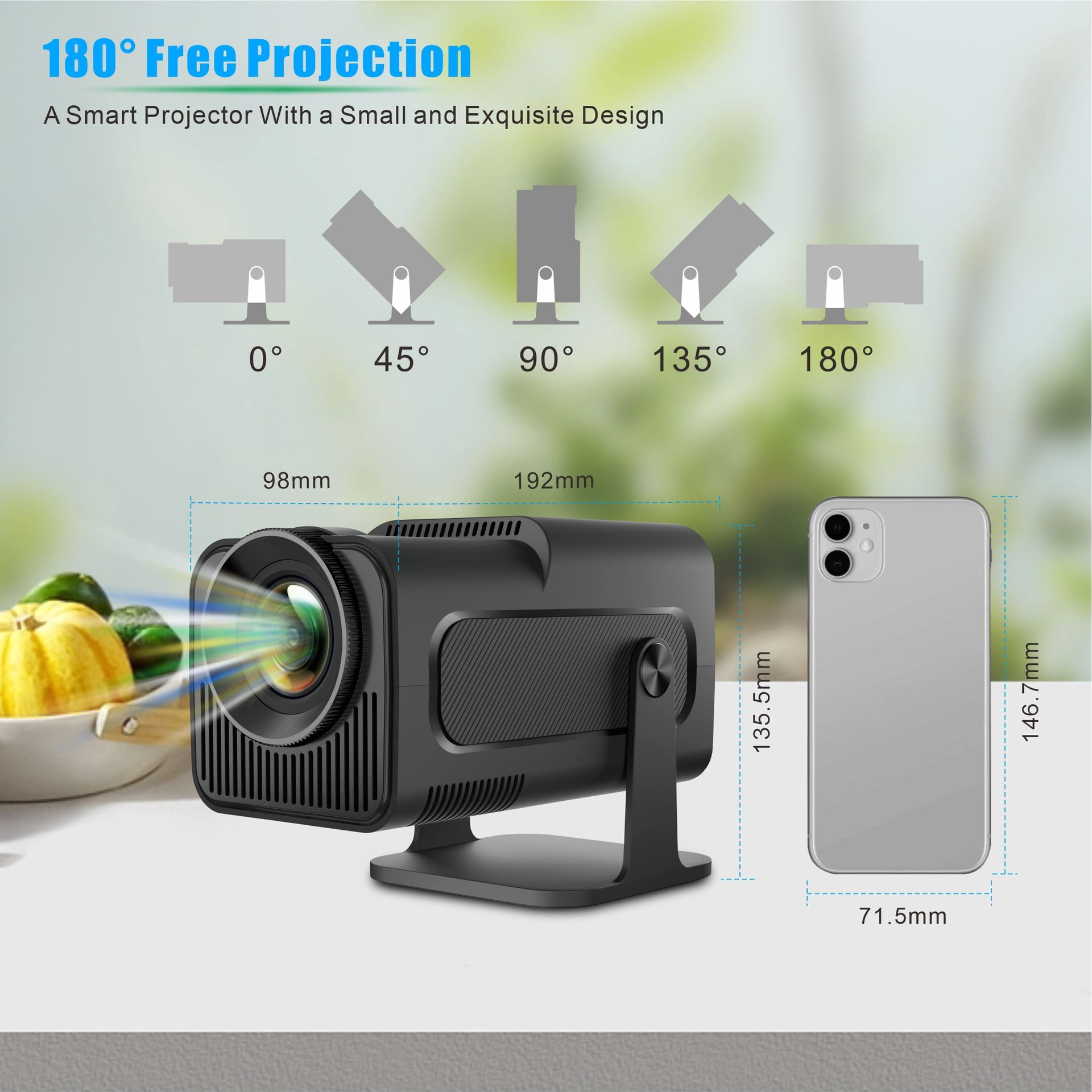 New HY320 Projector 4K WiFi HD Android Home Theater Mini 1080P Projector