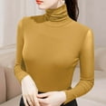 thumbnail image 2 of Sexlip Women's Soft Long Sleeve High Neck Sheer Mesh Tops Pullover Baselayer Fitted Undershirts Lightweight Slim Trendy Shirts Yellow M, 2 of 6