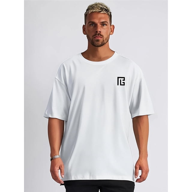 PL T-Shirt Graphique pour Hommes, Col Rond Décontracté Manches Courtes, Collection Été, Lavable en Machine pour Adultes, Hommes, Femmes, Adolescents, Adolescents, Fête des Pères, Fête des Mères, Nouveau Y