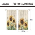 thumbnail image 4 of Rustic Sunflower Curtains, Yellow Floral Curtains for Farmhouse Kitchen, Country Fall Retro Plant Butterfly Decor - 27.5Wx39H Inch Rod Pocket 2 Panels Small Window Treatment Set, 4 of 4