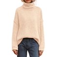 thumbnail image 1 of Suéter PRETTYGARDEN 2025 Cuello Alto Oversize Albaricoque Talle S, 1 of 7