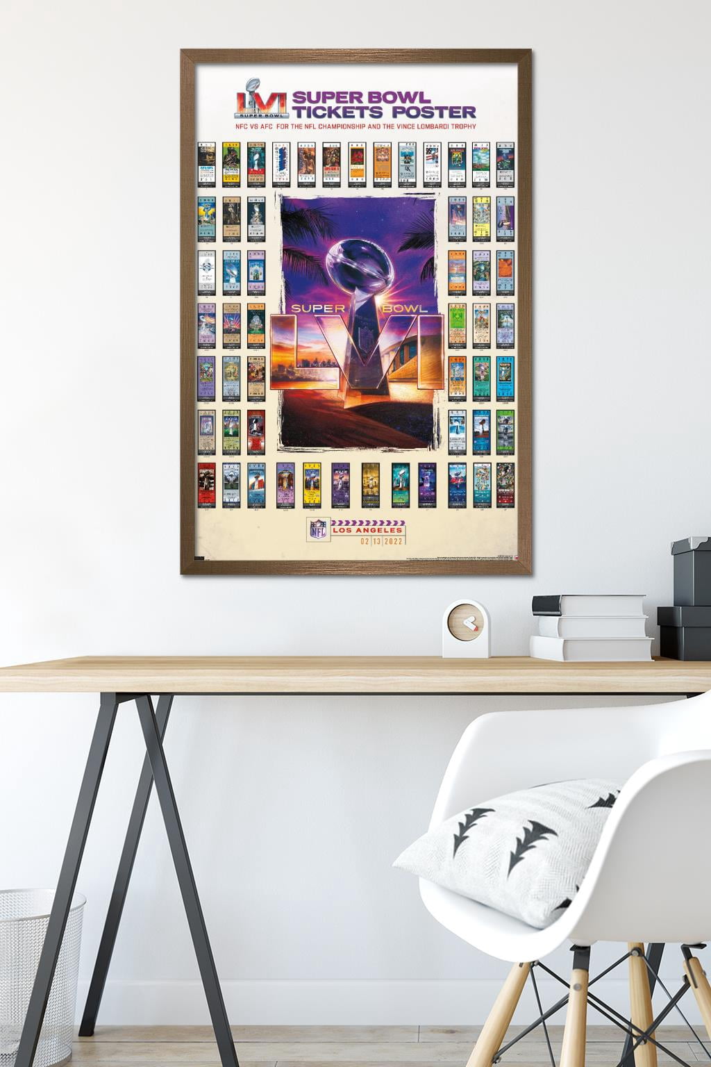 NFL League - Super Bowl LVI - Tickets Wall Poster, 22.375" x 34" Framed