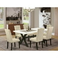 thumbnail image 3 of East West Furniture X-Style 7-piece Wood Dining Room Set in Dark Khaki Brown, 3 of 3