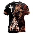 thumbnail image 2 of Knight Templar Lion Of Judah Grunge Men's T-shirt S-5XL, 2 of 4