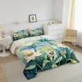 thumbnail image 3 of Erosebridal Literie Libellule Sauvage Ensemble de Couette Simple, Fleur de Lotus Botanique Feuilles Couette, Réversible 2 Pcs, Respirant, 3 of 7